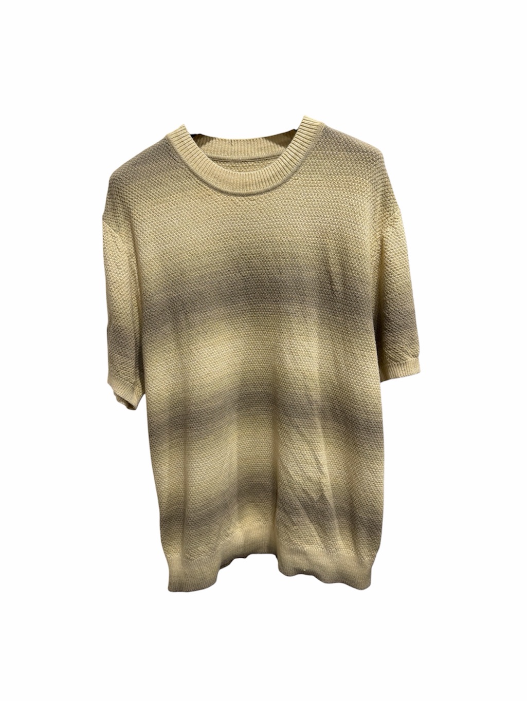 Aim Leon Dore Men’s Short Sleeve Textured Knit Sweater Tan Ombr